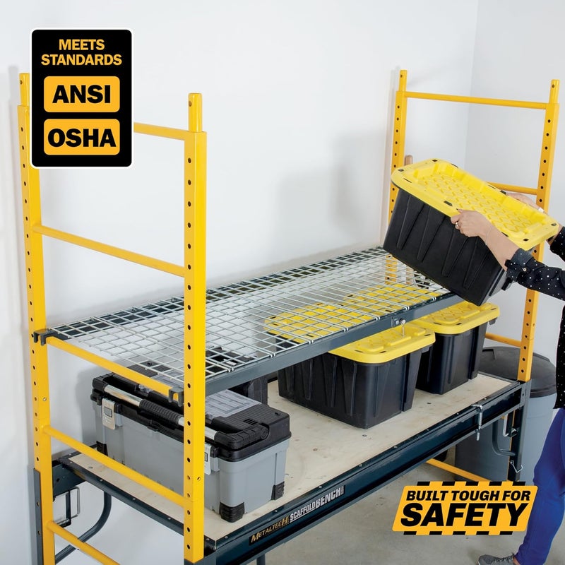 Metaltech Storage Shelf for Interior Scaffolding, Heavy Duty 200 lb Capacity, Metal Shelves for Storage, Shelf Organizers, Scaffolding Accessories, Storage Racks and Shelving - Image 4